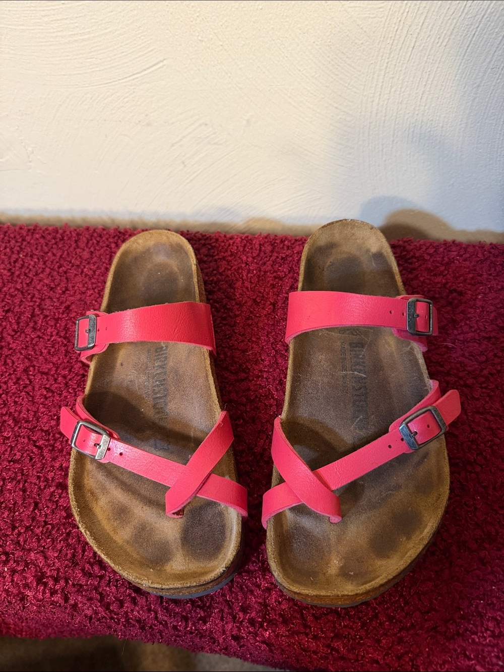 Birkenstock Mayari Sandal Size 39 Womens 8-8.5 Red Color